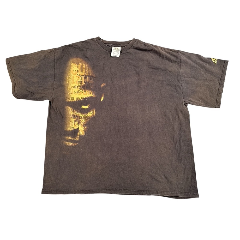 Vintage Adidas Basketball Kevin Garnett T Shirt‎ Mens 2XL Black Y2K Big Portrait